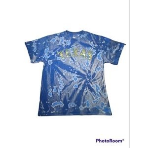 Texas Rangers MLB Large Custom Distressed T Shirt Splatter Majestic